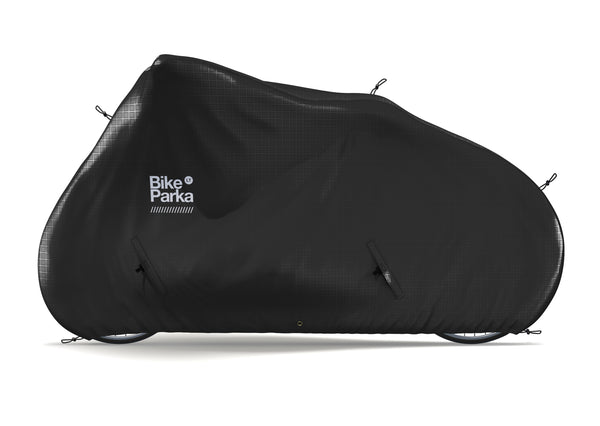 BikeParka Longtail waterproof bike cover in black for longtail cargo bikes